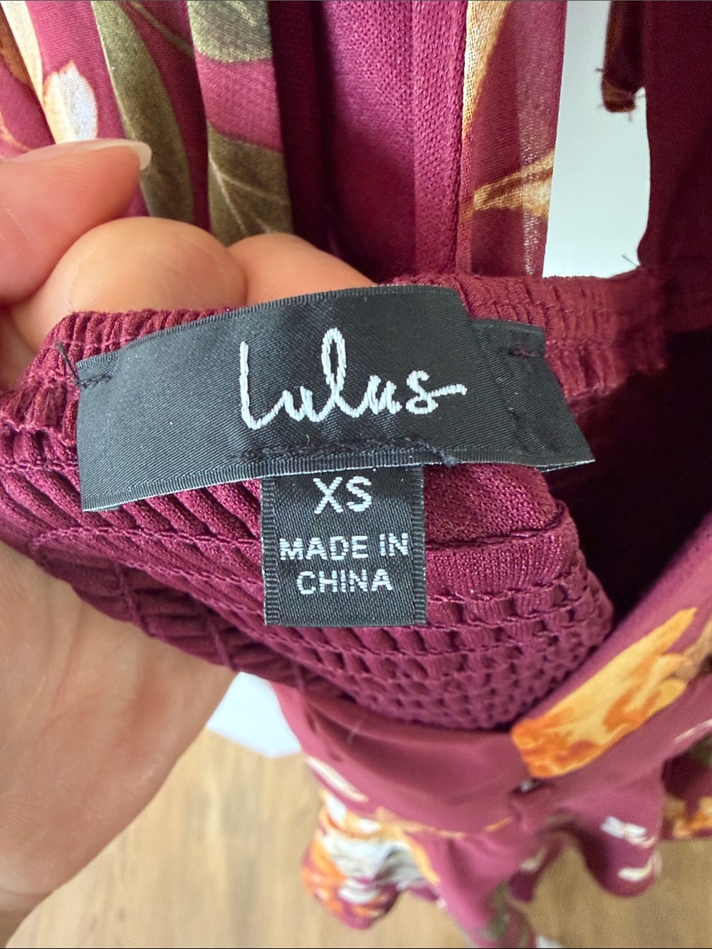 Lulu’s Burgundy Floral Print Tiered Maxi Dress - Picture 5 of 5